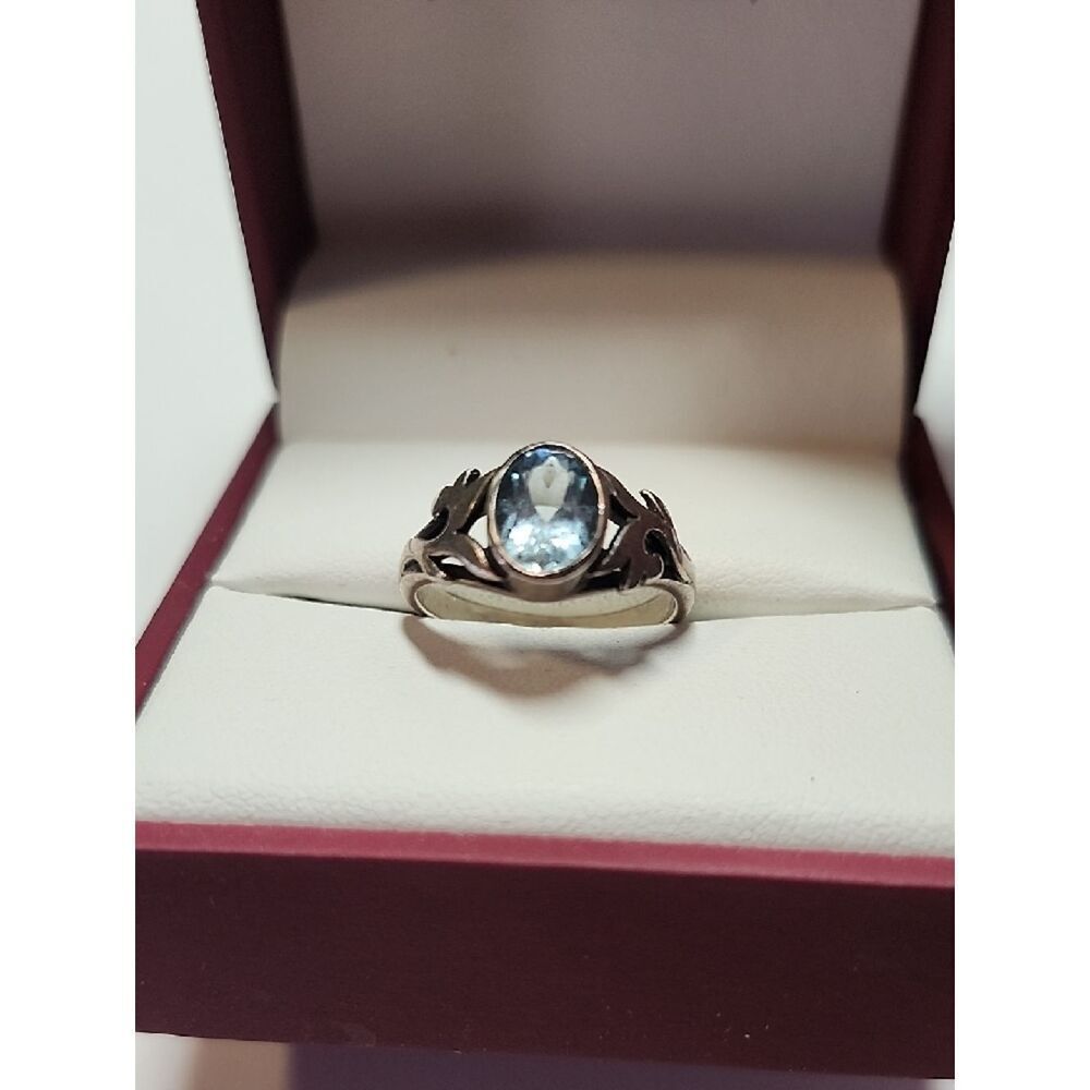 Sterling Silver Blue Topaz PSCL 925 Ring Size 6.75 - Picture 2 of 6